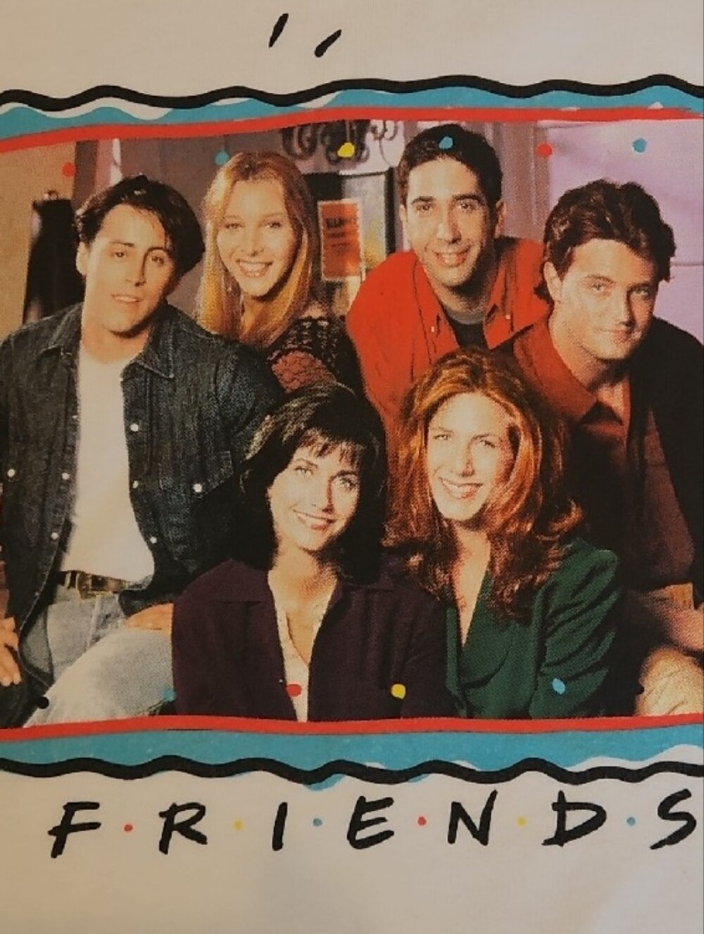 FRIENDS White Tee with Colorful Cast Portrait Graphic - Picture 4 of 5